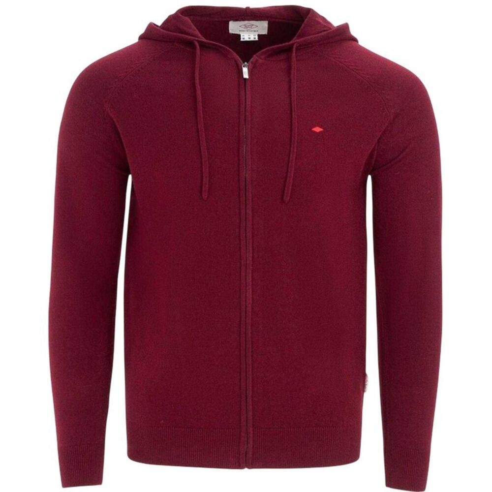 Lee Cooper Mens Acrylic Full Zip Hoodie / Burgundy